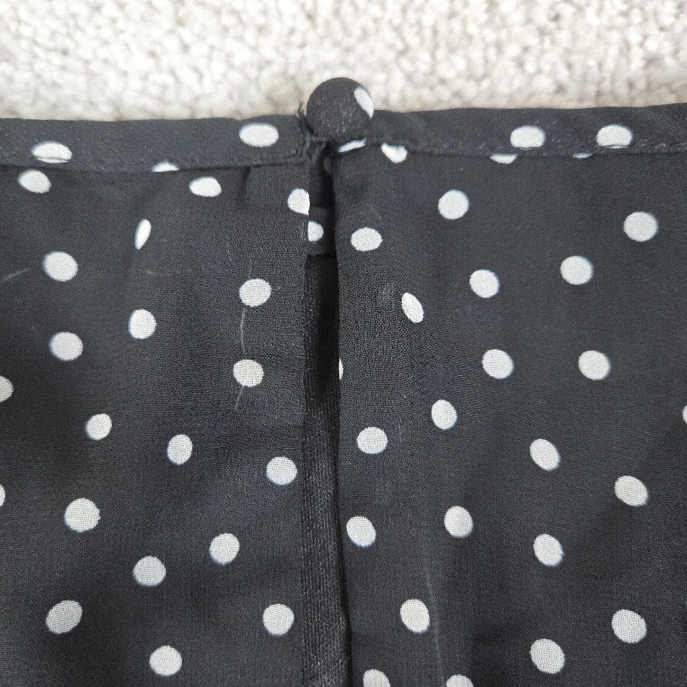 Chico's 2.5 large Black/White Polka Dot Sheer Shift Dress with Lining - Picture 2 of 10